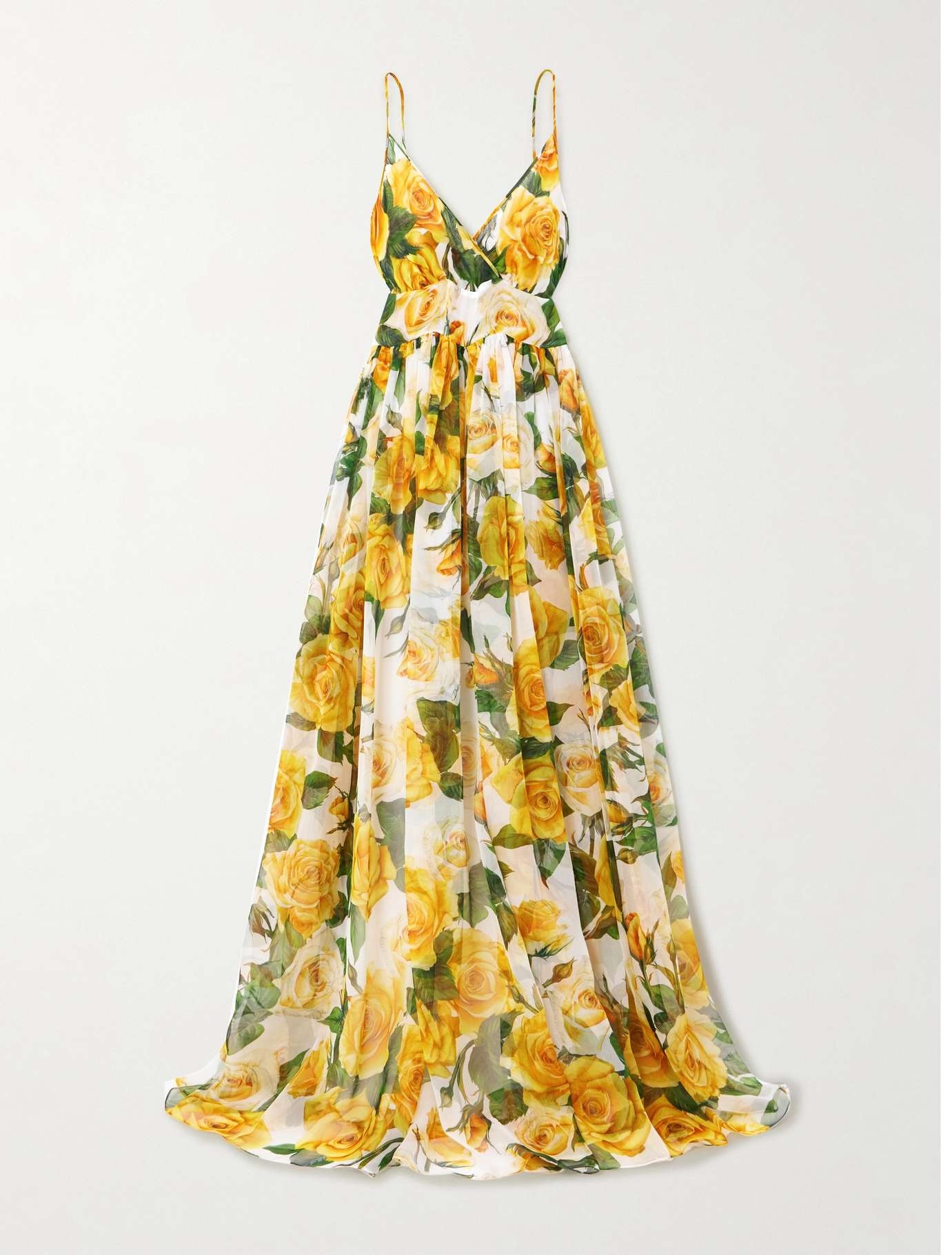 Floral-print silk-chiffon maxi dress - 1