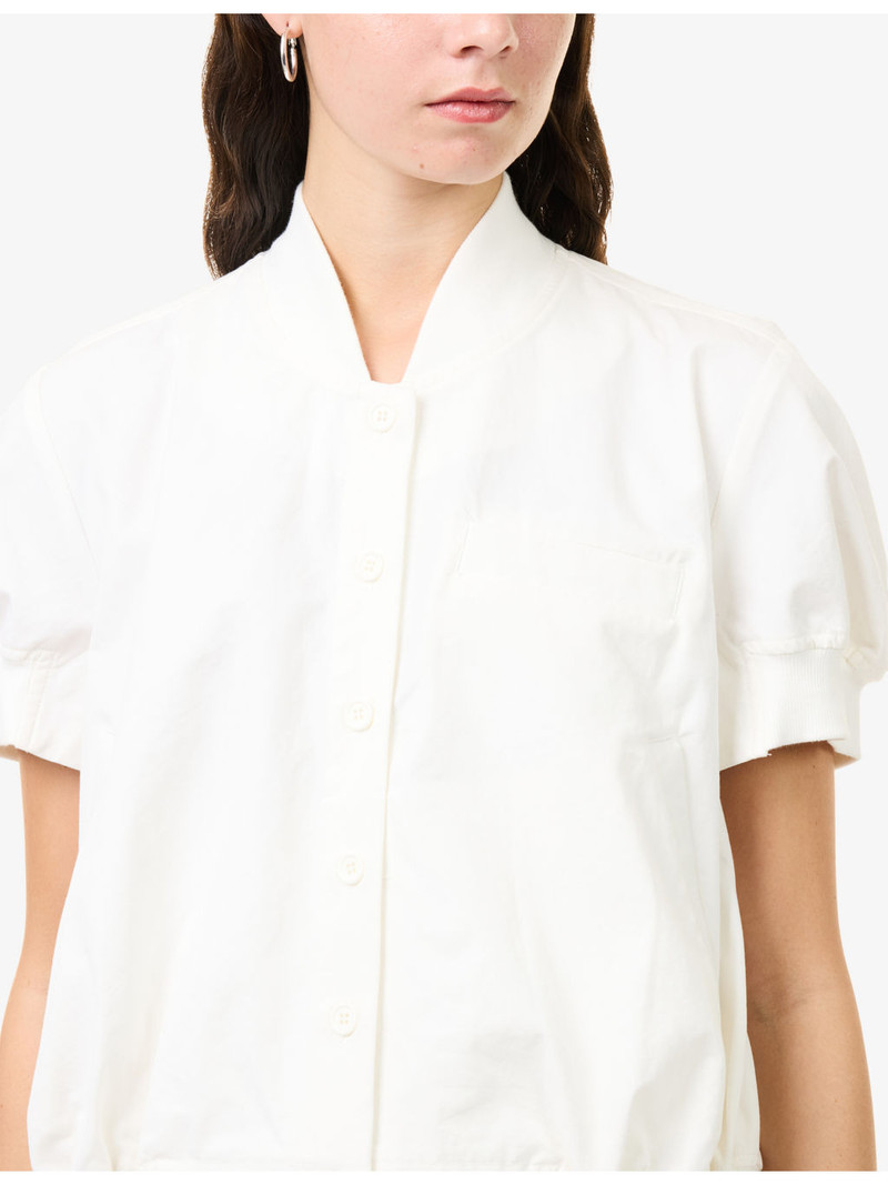 Round-Neck Short-Sleeve Cotton Shirt 5