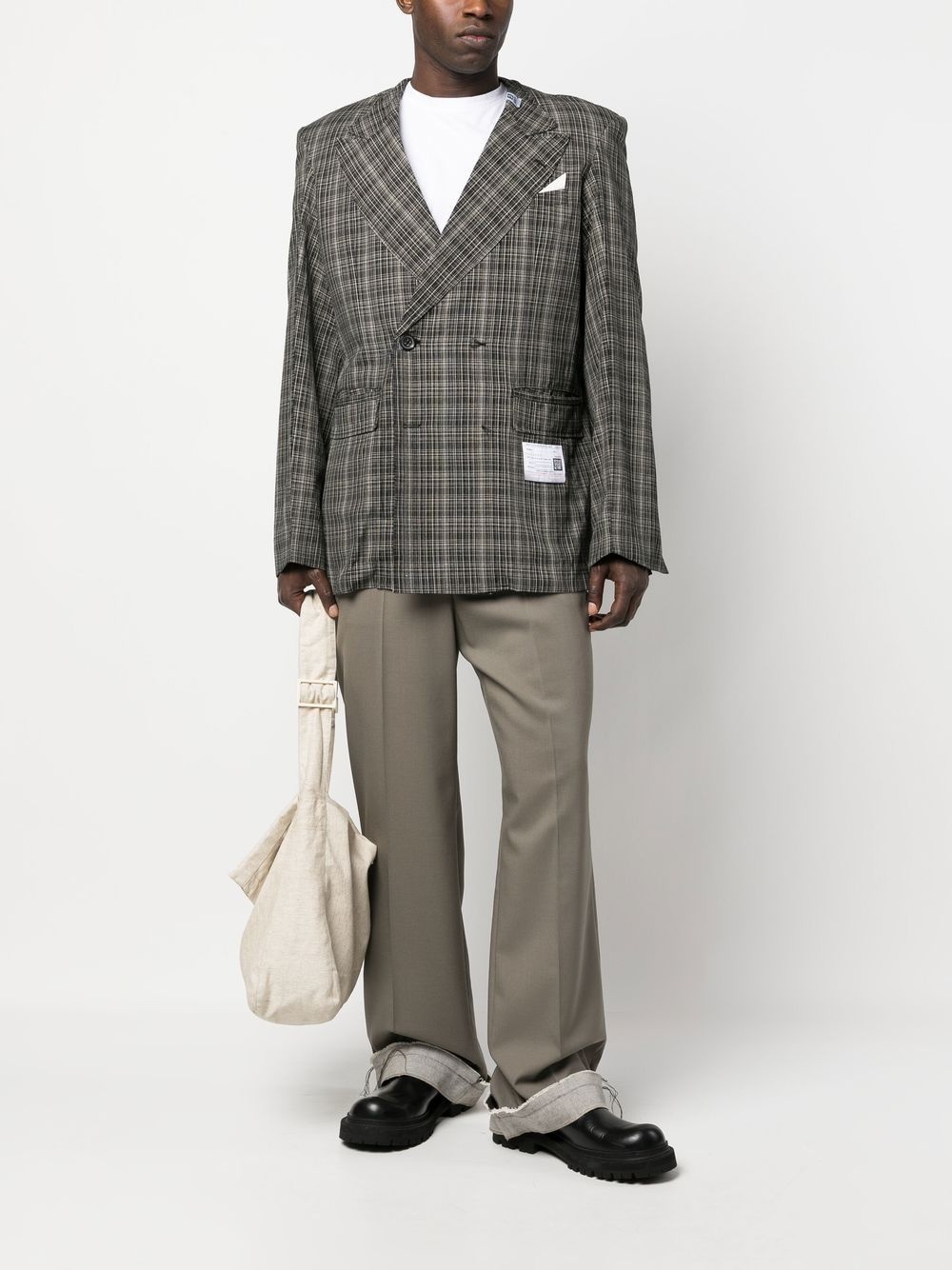 checked-pattern blazer - 2