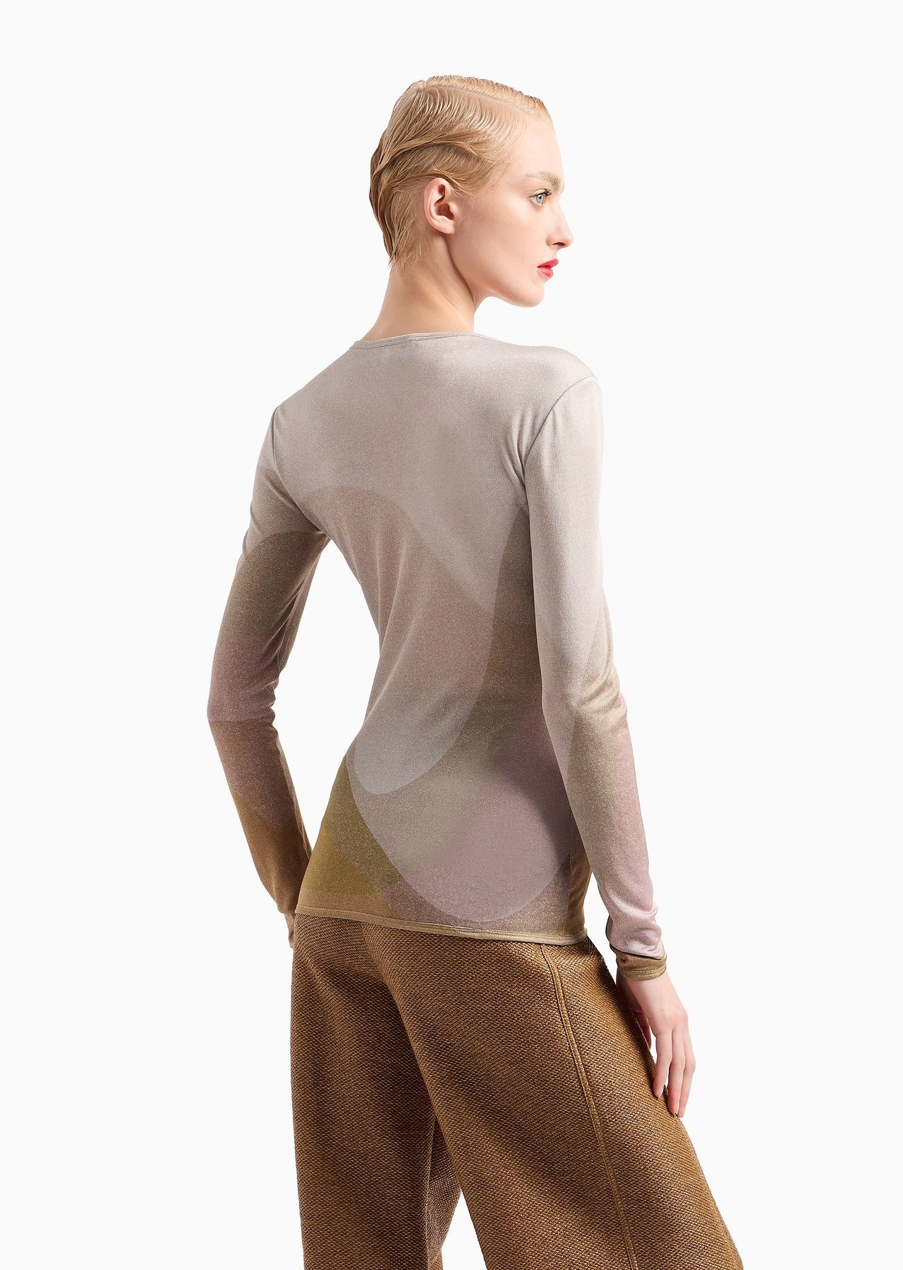 Printed silk interlock crew-neck jumper - 3
