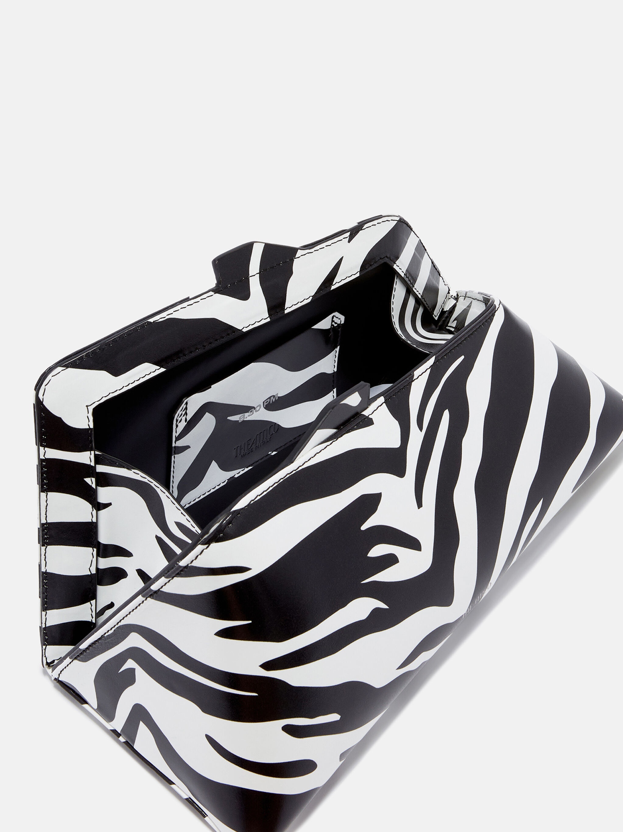 ''8.30 PM'' BLACK AND WHITE OVERSIZED CLUTCH - 4