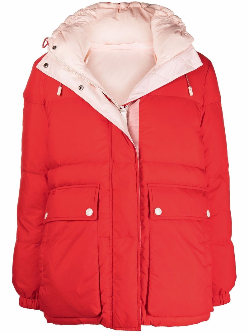 logo-print padded coat 1