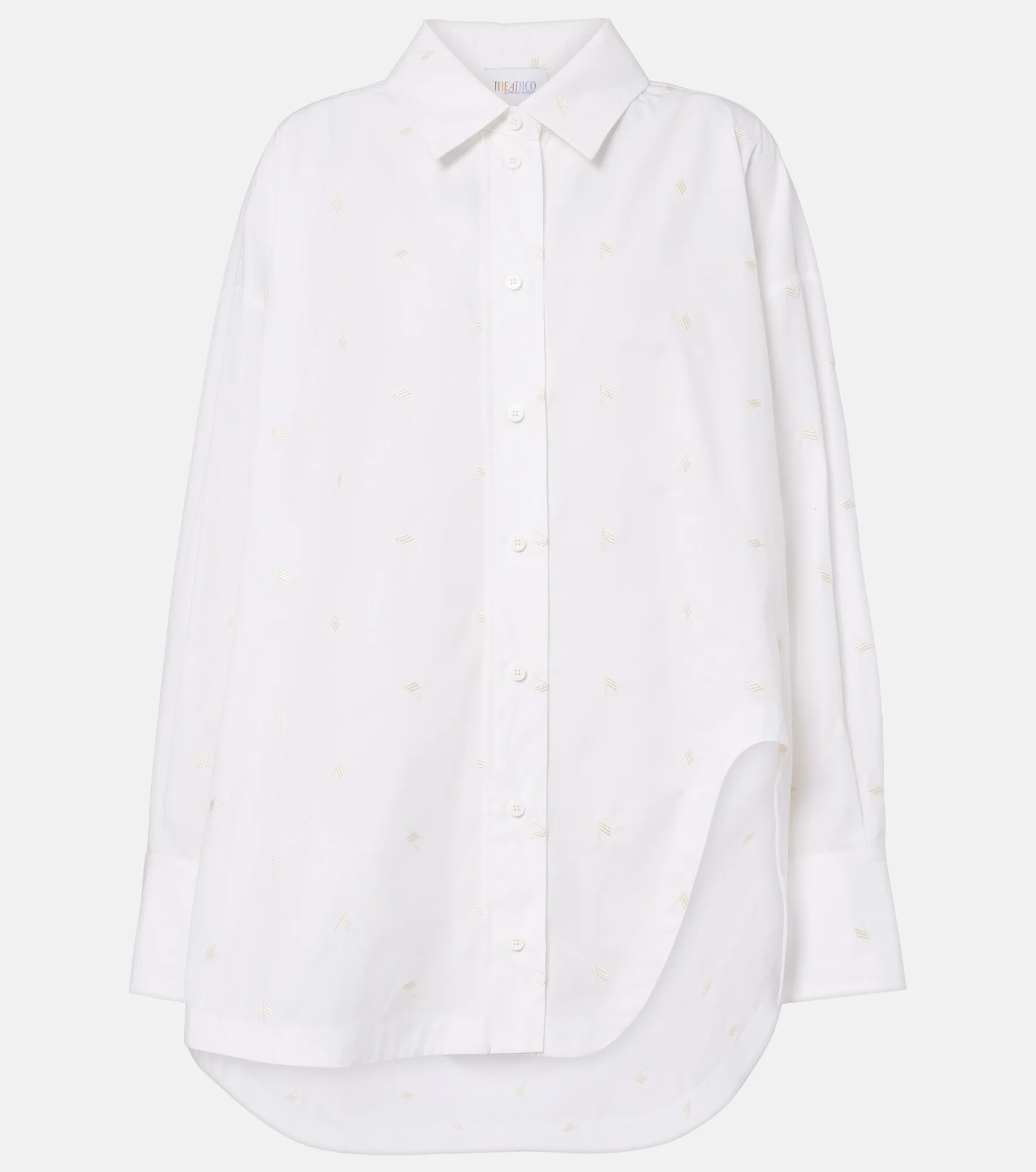 Embroidered cotton-blend poplin shirt - 1