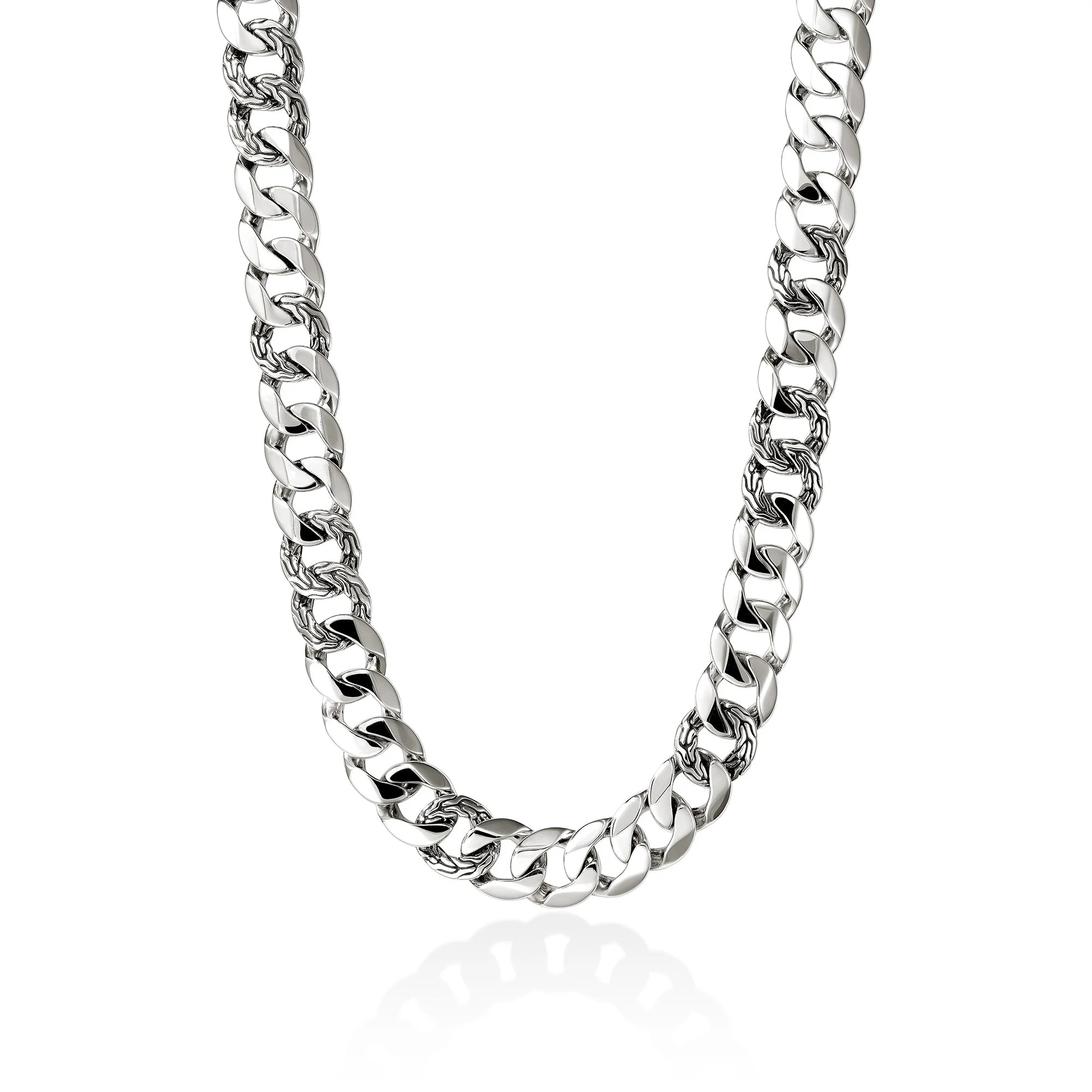 Curb Chain Necklace, Sterling Silver, 14MM - 1