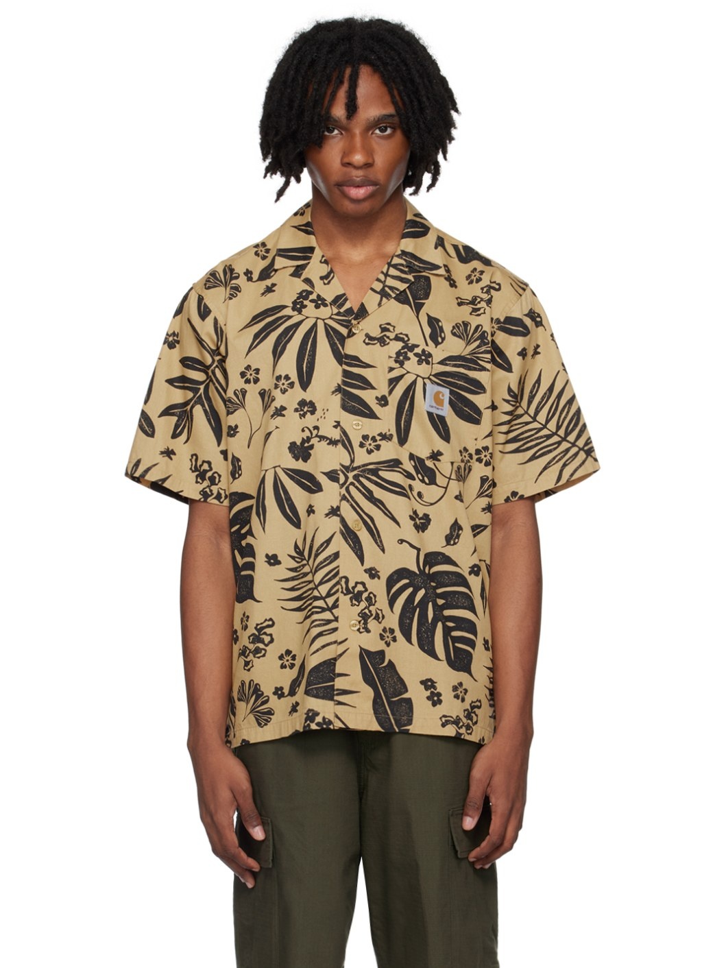 Tan Woodblock Shirt - 1
