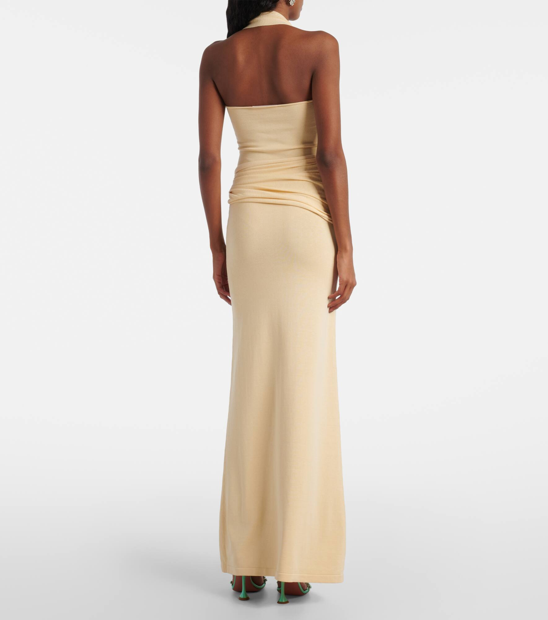 Knitted silk and cotton maxi dress - 3