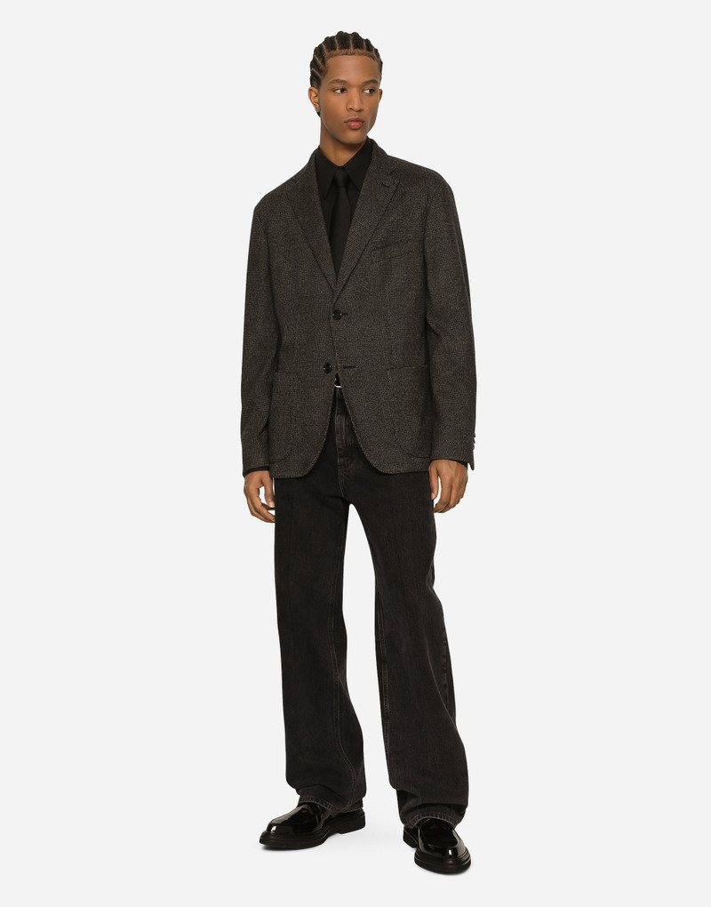 Dolce & Gabbana Single-breasted jersey glen plaid jacket outlook