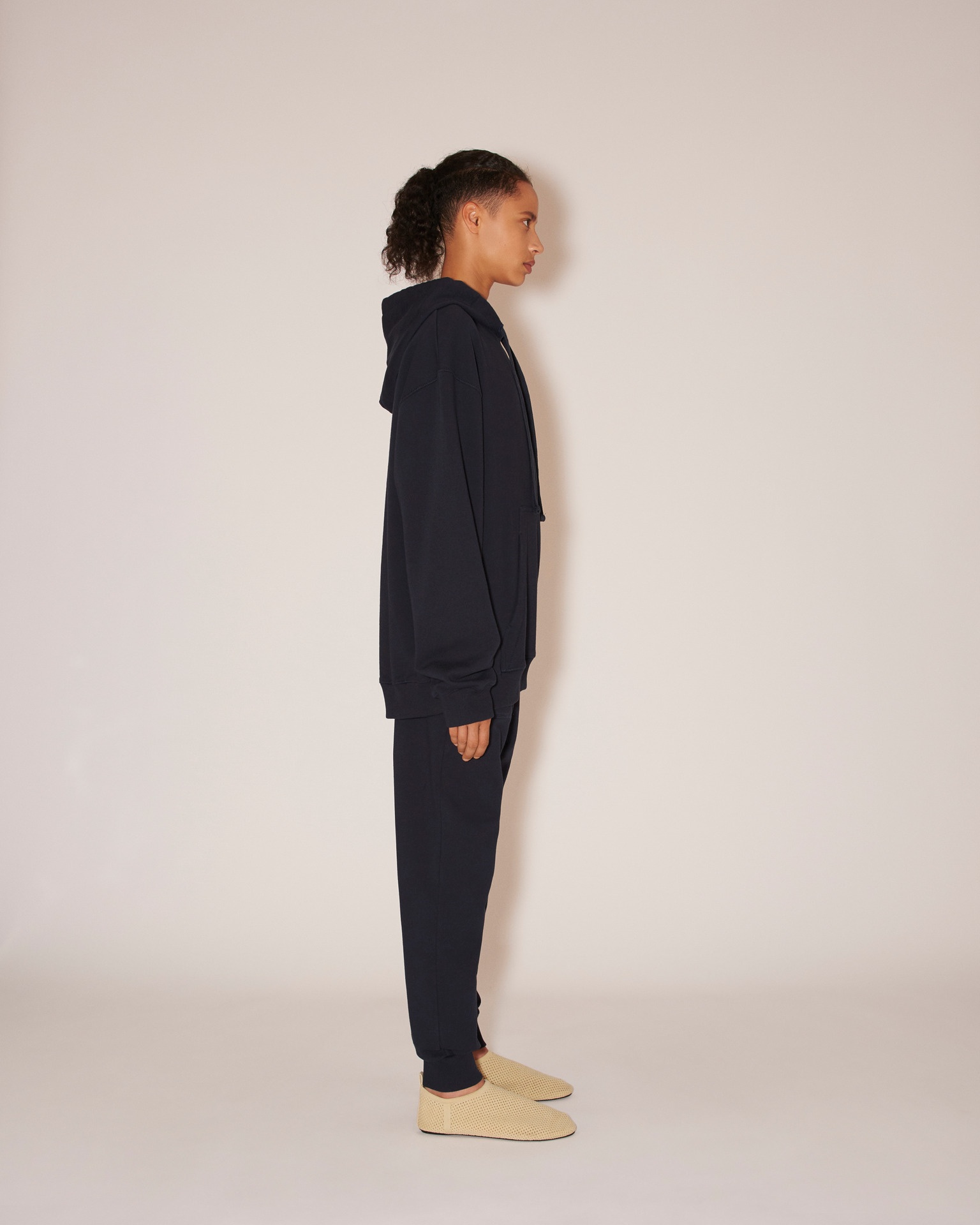 EVER - Fleece monogrammed oversized hoodie - Navy - 4