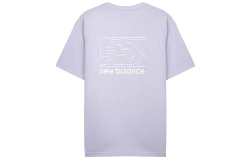 New Balance New Balance Minimalistic Loose Solid Color Short Sleeve Couple Style Purple NEA2E051-DV outlook