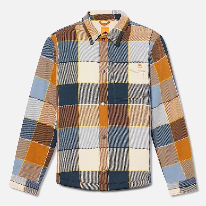 Men's High Pile Fleece Lined Plaid Overshirt 1