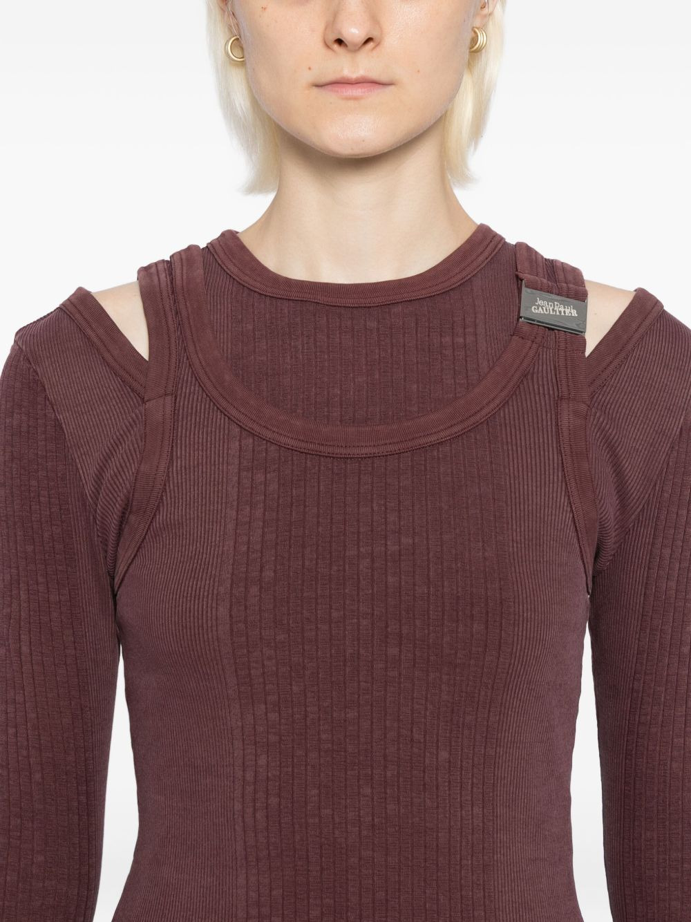 logo-patched knit top - 5
