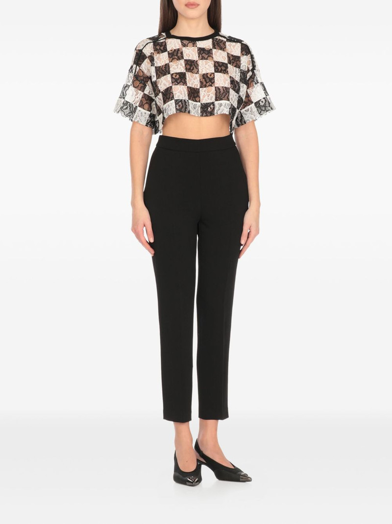 check-print cropped T-shirt 3