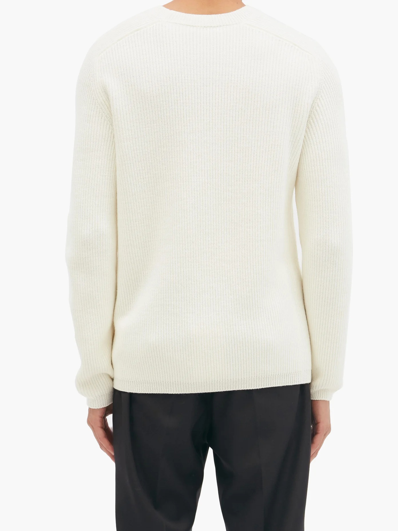 Logo-jacquard wool-blend sweater - 5