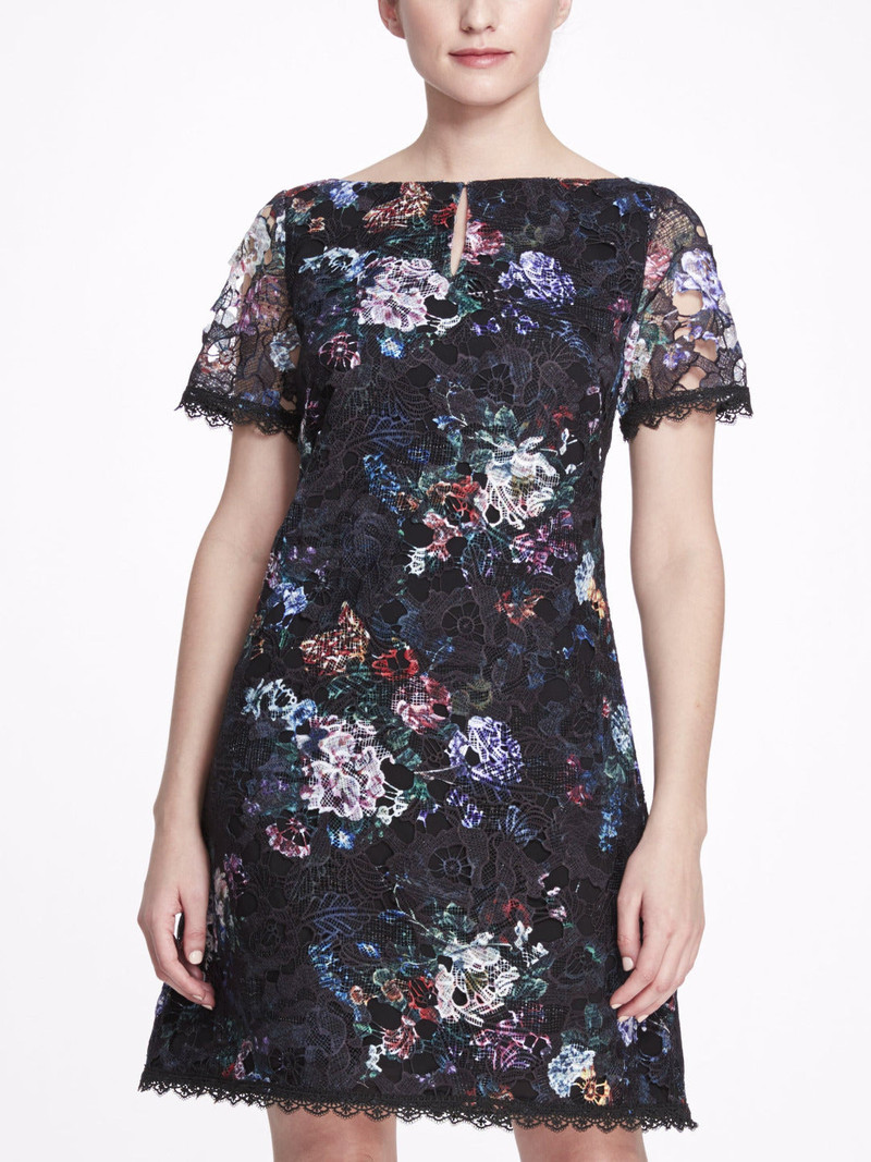 A-LINE FLORAL LACE MINI DRESS 4