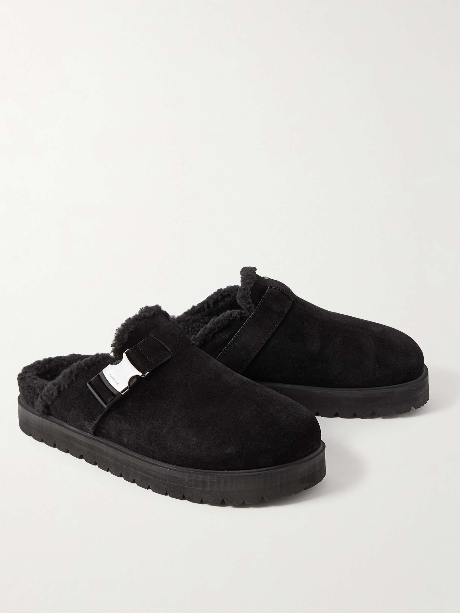 Mon Faux Shearling-Lined Suede Clogs - 4