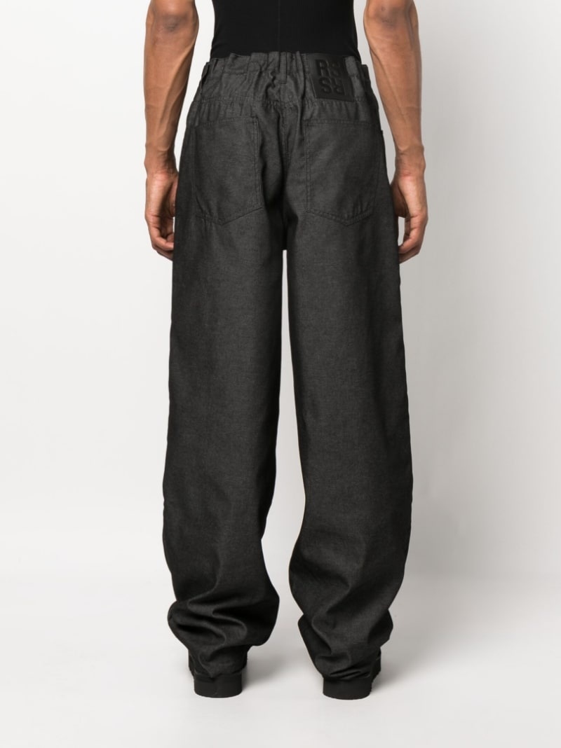 wide-leg cotton-blend trousers - 3