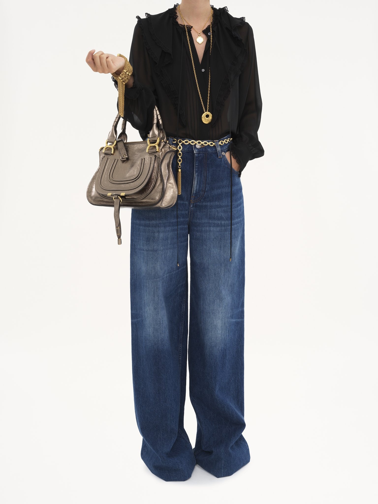 SMALL MARCIE BAG IN METALLIZED LEATHER - 7