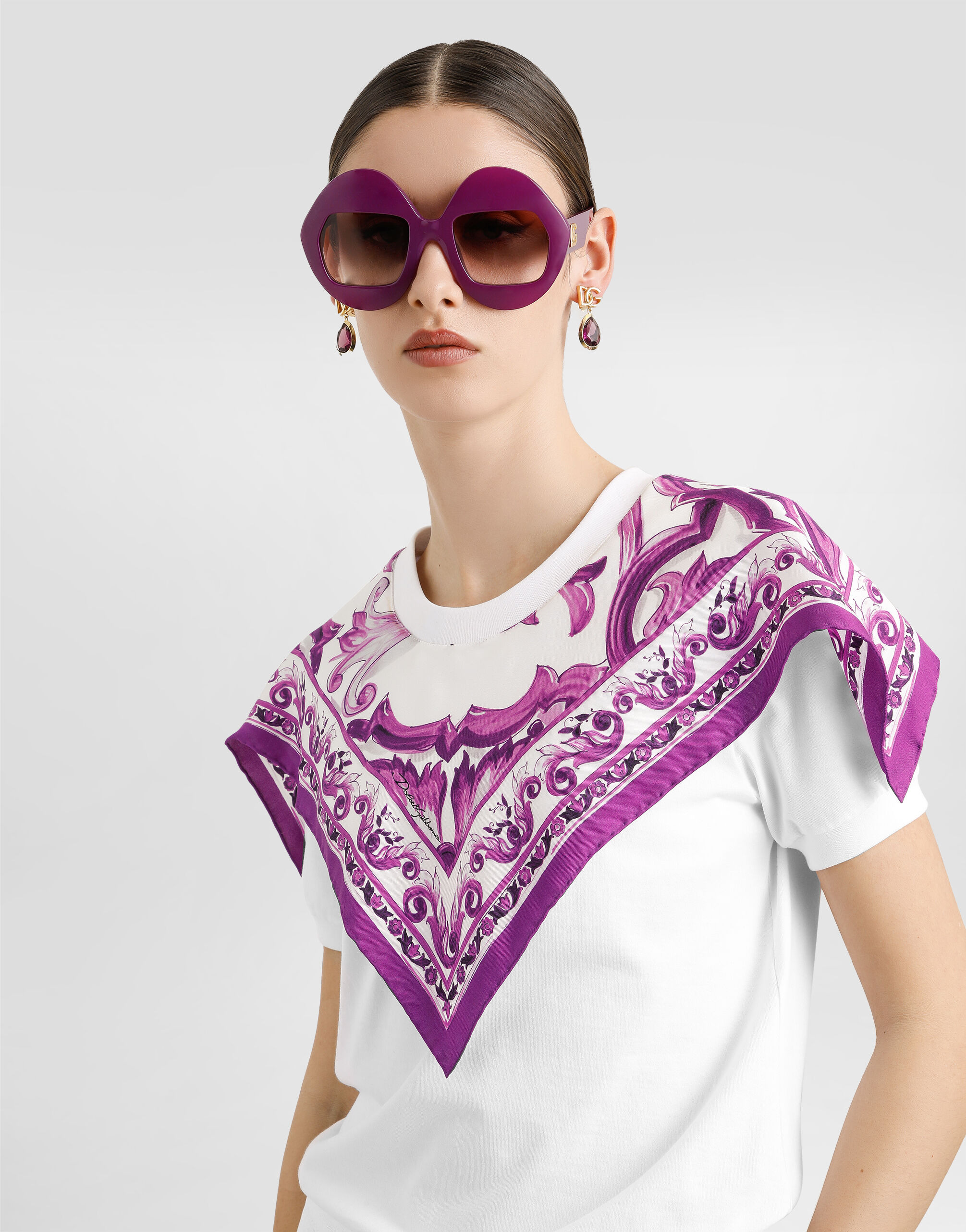 T-shirt with silk foulard - 4