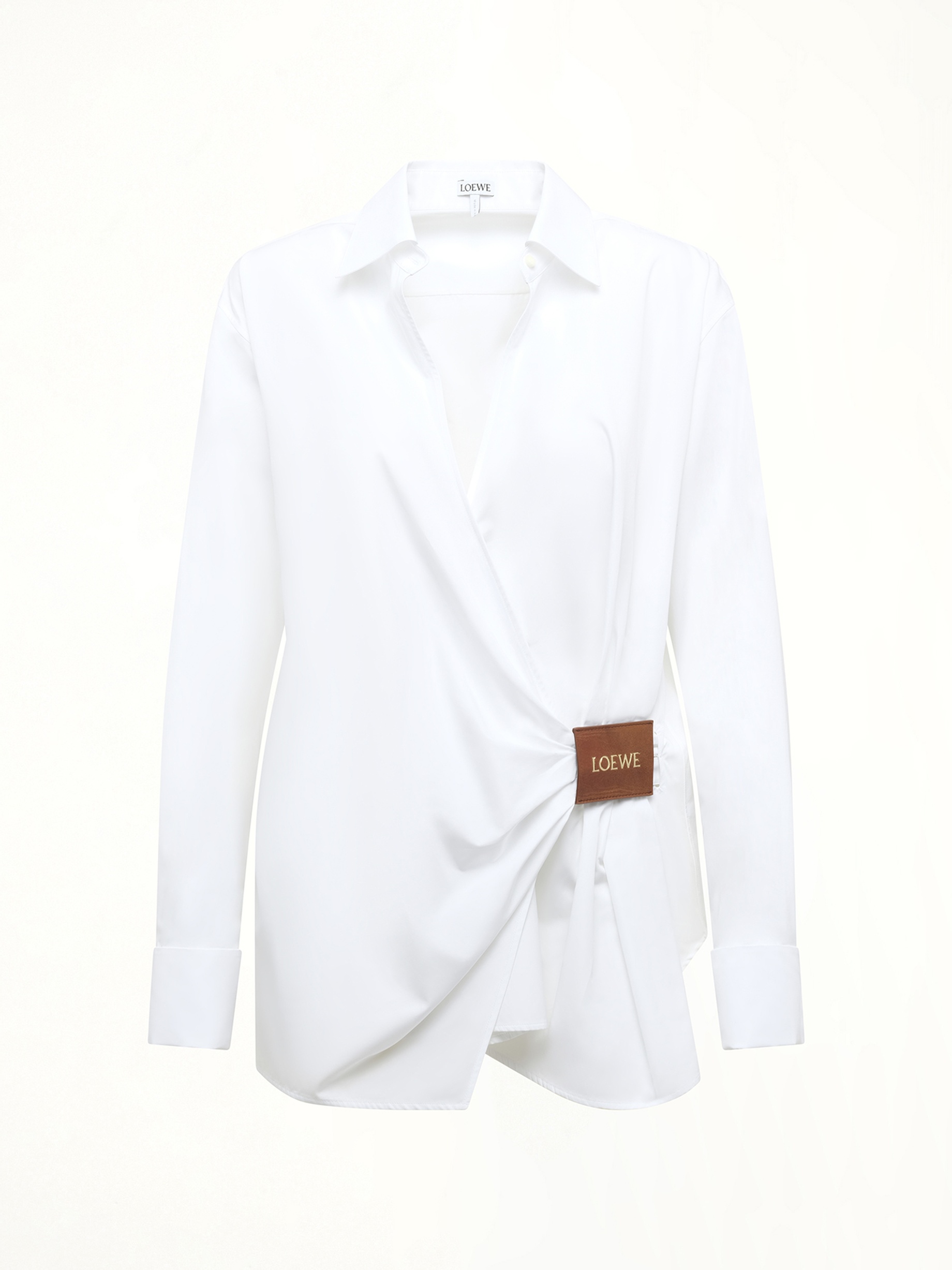 Draped Logo Shirt in White - 2