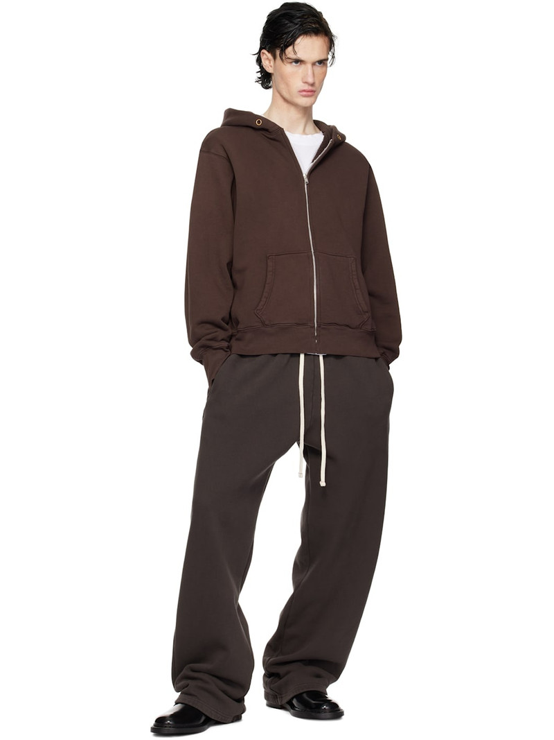 LES TIEN Gray Heavyweight Puddle Sweatpants outlook