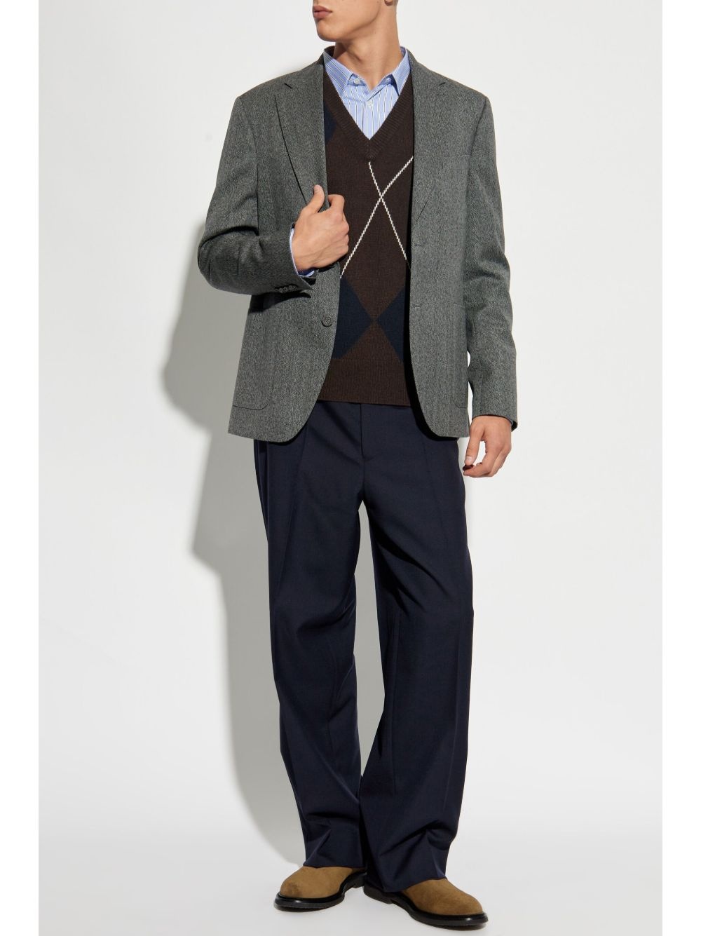 argyle-pattern jumper - 2