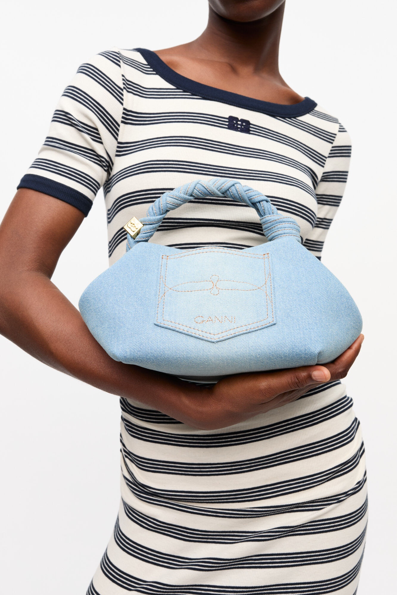 DENIM SMALL GANNI BOU BAG - 5