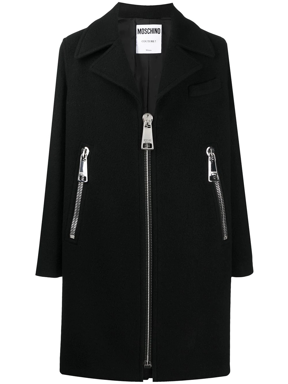 oversized zipper detailed coat - 1