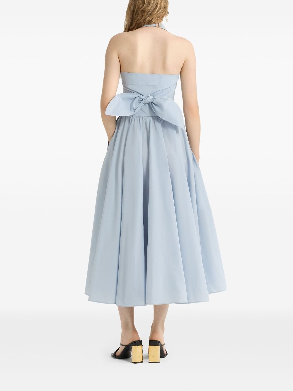 halterneck faille maxi dress - 3