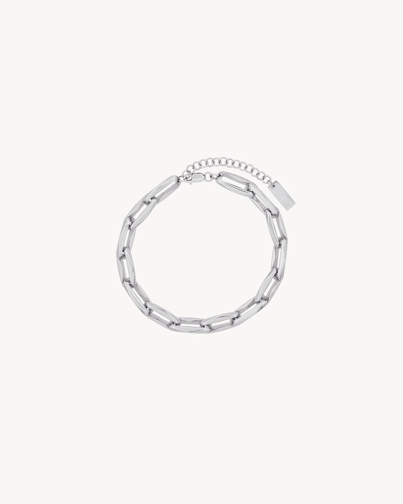 SAINT LAURENT GEOMETRIC CHAIN BRACELET IN 18K GREY GOLD outlook