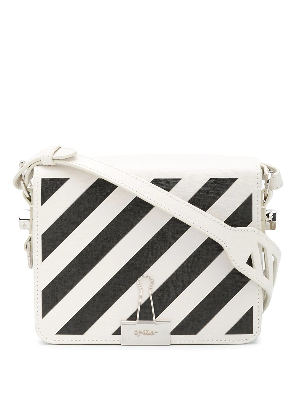 Binder Clip diagonal-stripe shoulder bag - 1