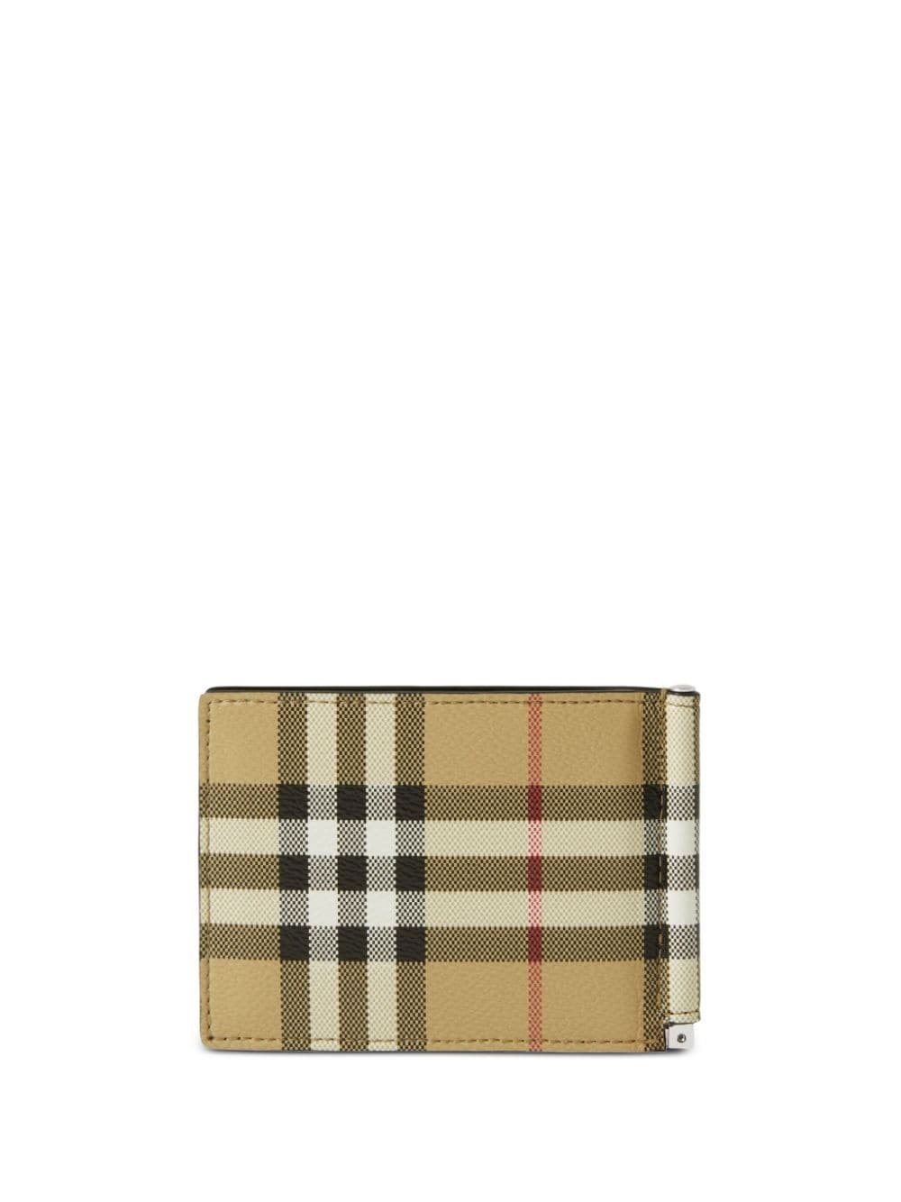 checked bi-fold clip wallet - 2