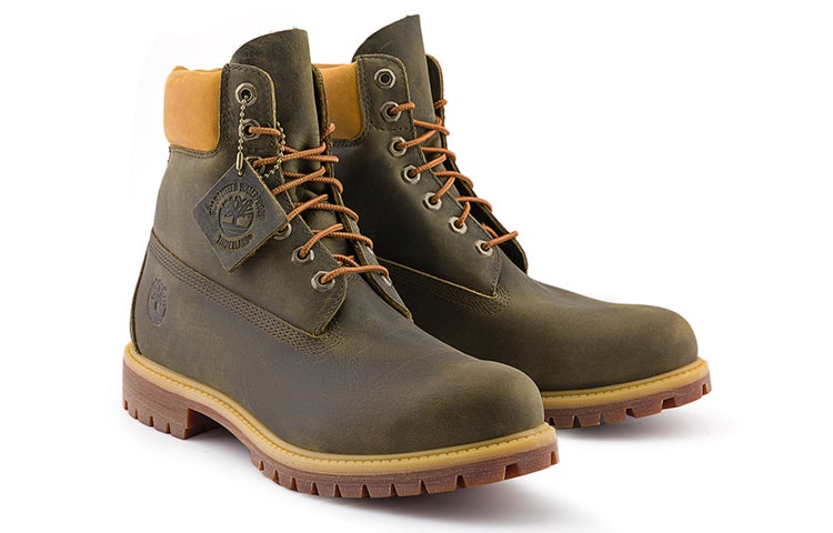 Timberland Premium 6 Inch Waterproof Boot 'Olive Green Yellow' A6291 - 4