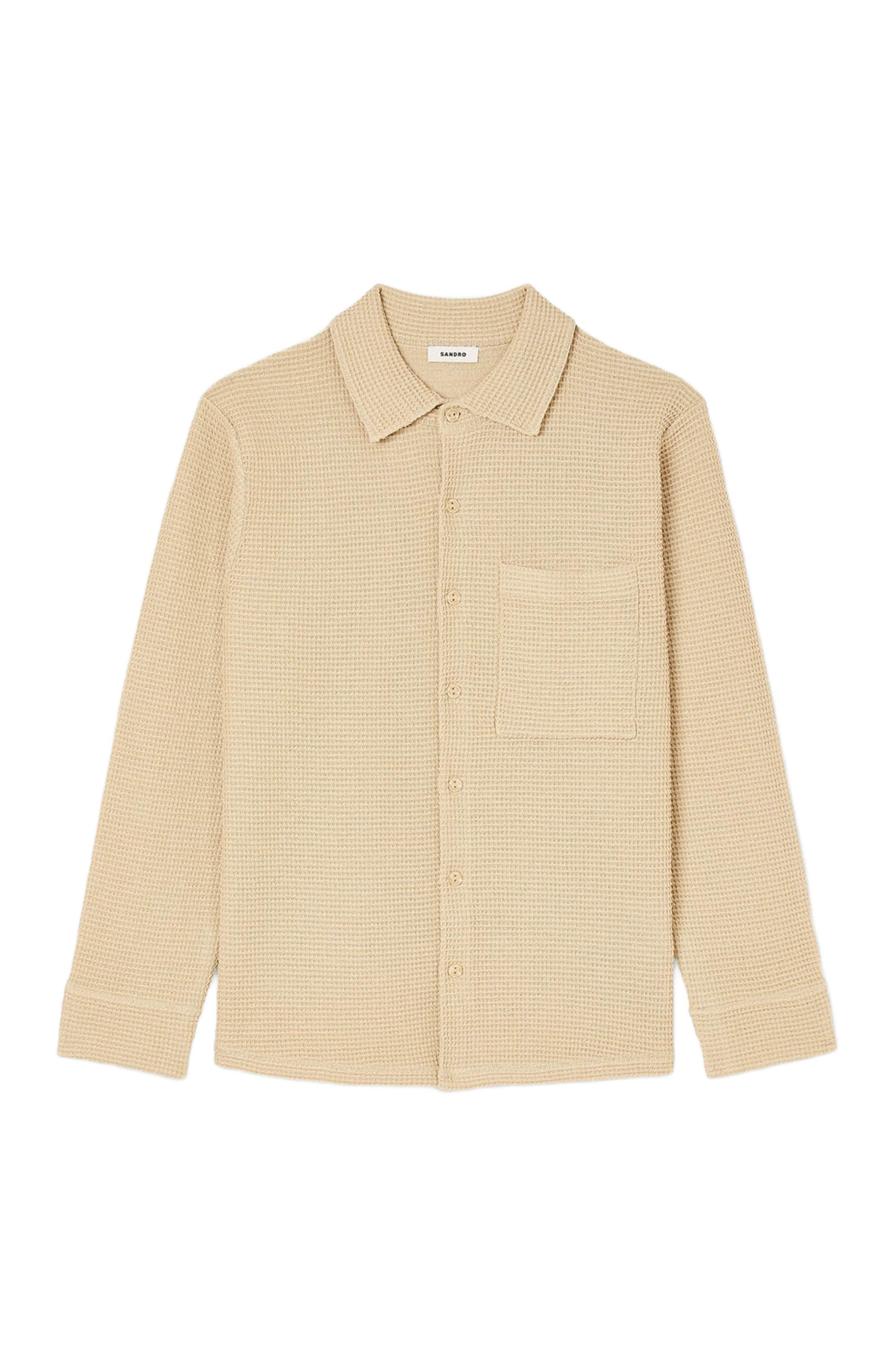 SANDRO Oversized knit shirt in Nut at Nordstrom - 5