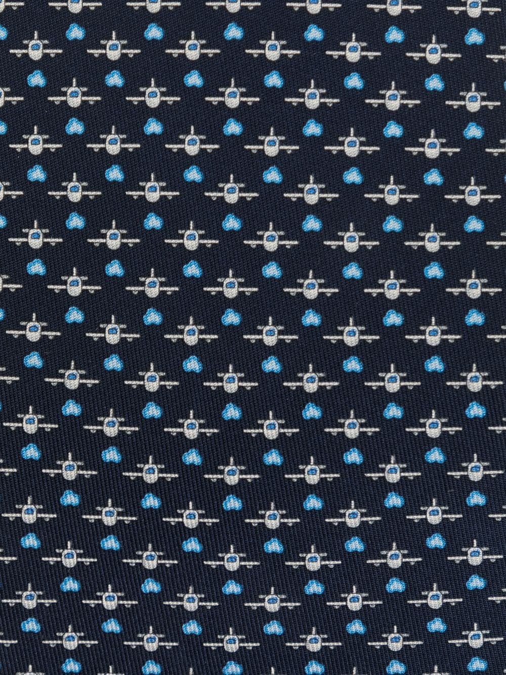 airplane-print silk tie - 2