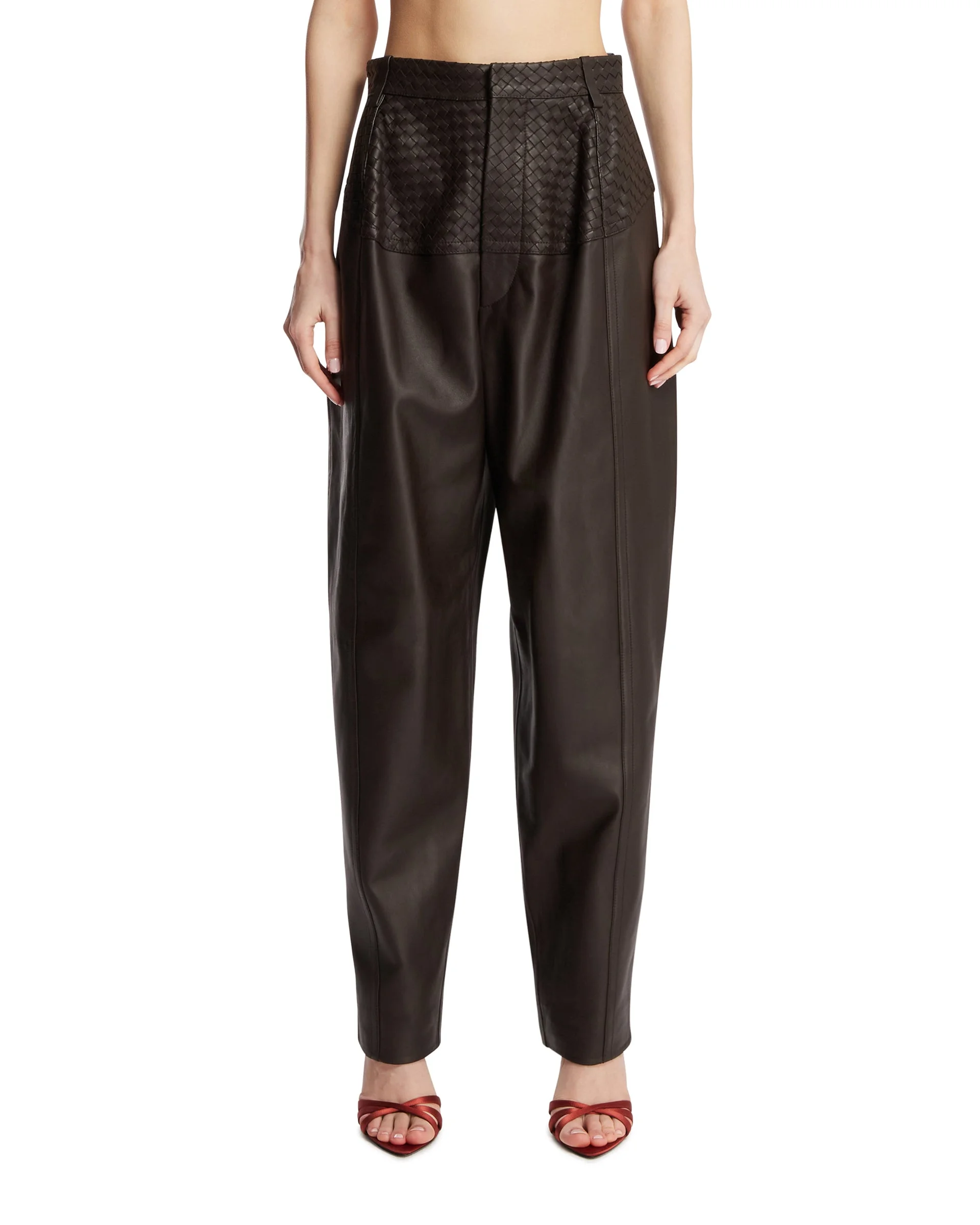 Brown Leather Pants - 1