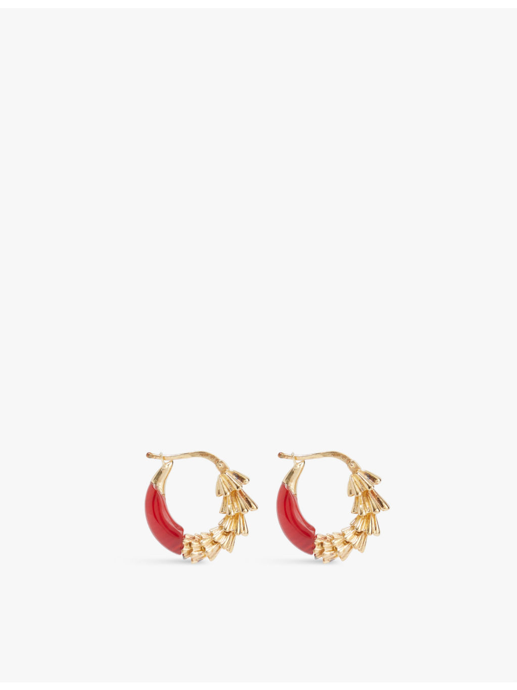 Enamel 18k yellow-gold plated 925 sterling silver hoop earrings - 3