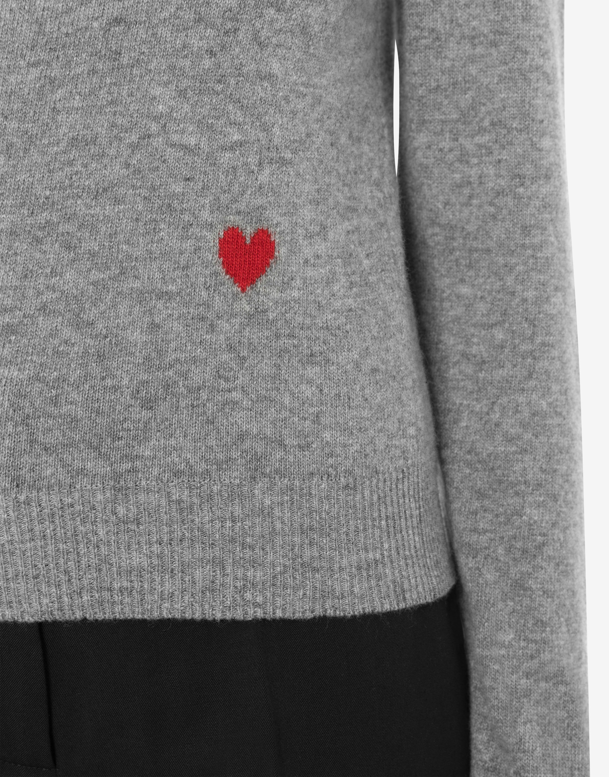 RED HEART WOOL AND CASHMERE JUMPER - 4