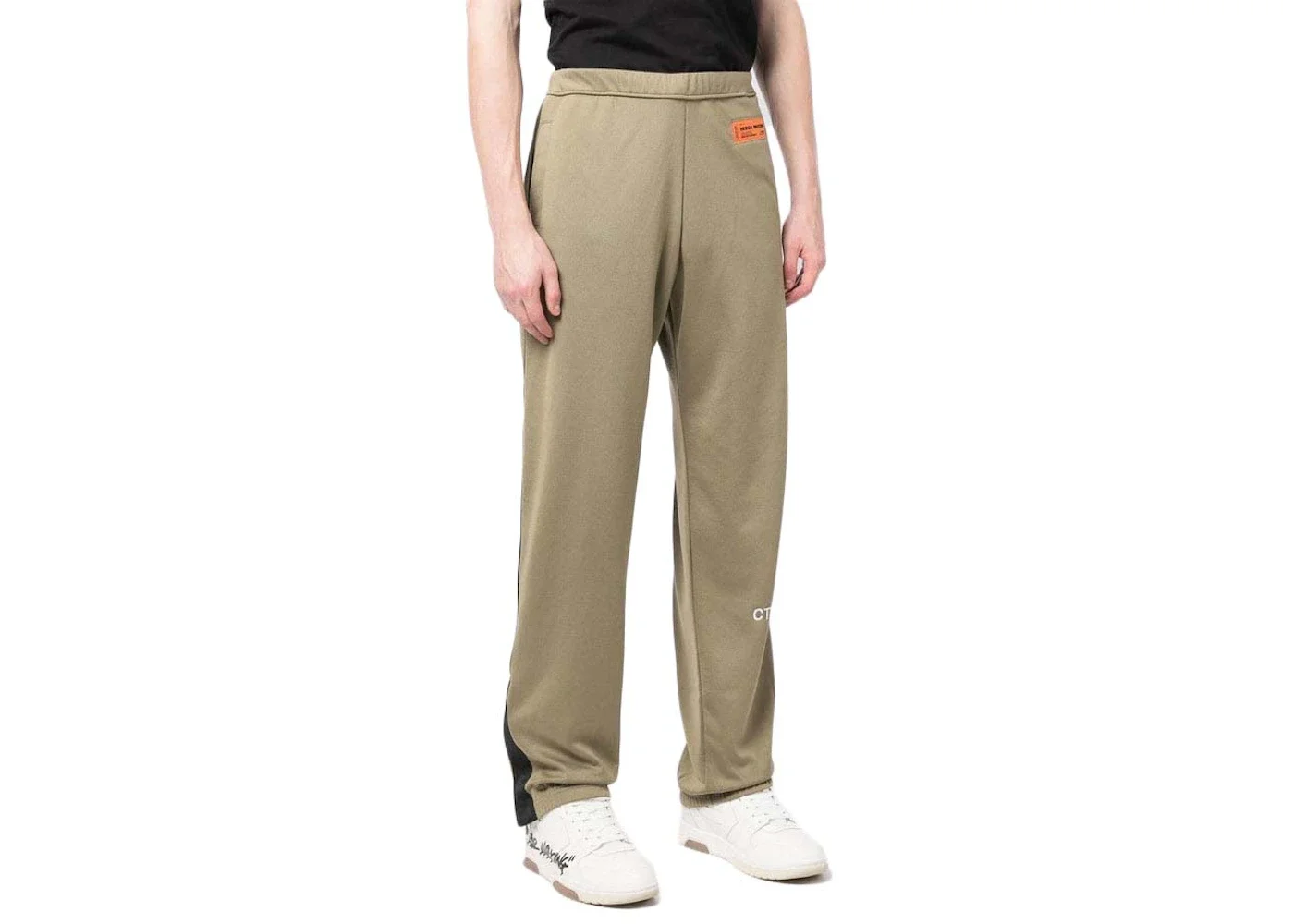 Heron Preston Logo Track Pants Olive Green/White - 1