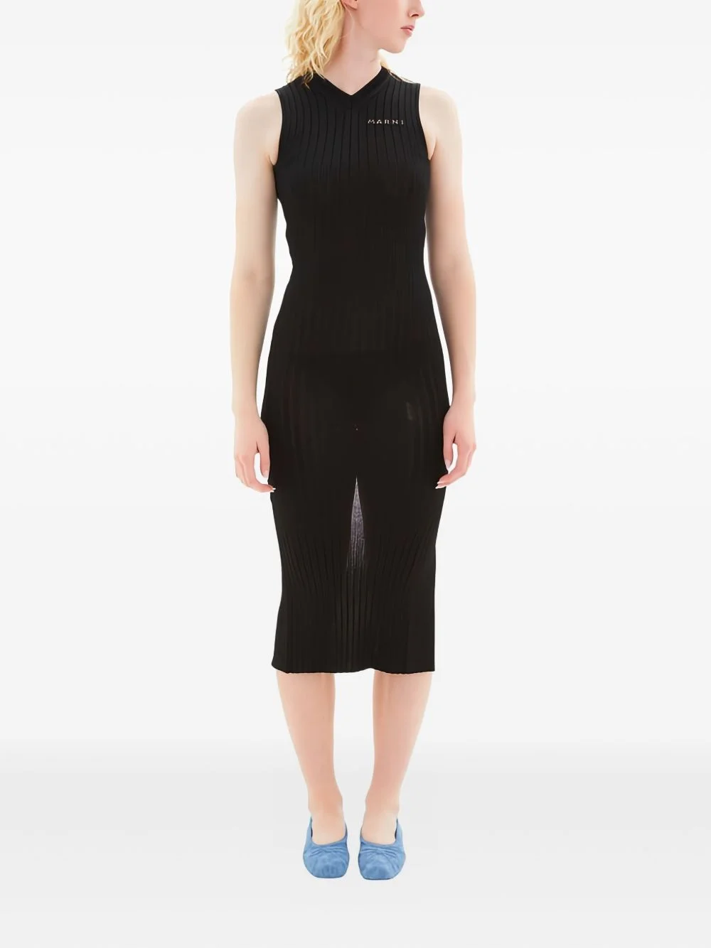 ribbed midi dress - 1