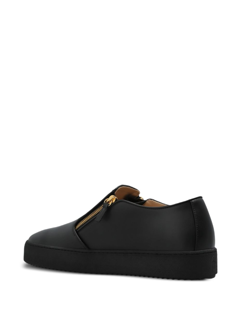 zip-detail leather sneakers - 3