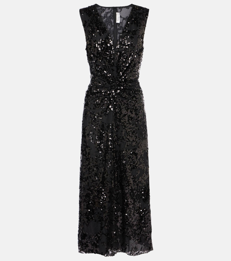 Sequined gathered midi dress - 1