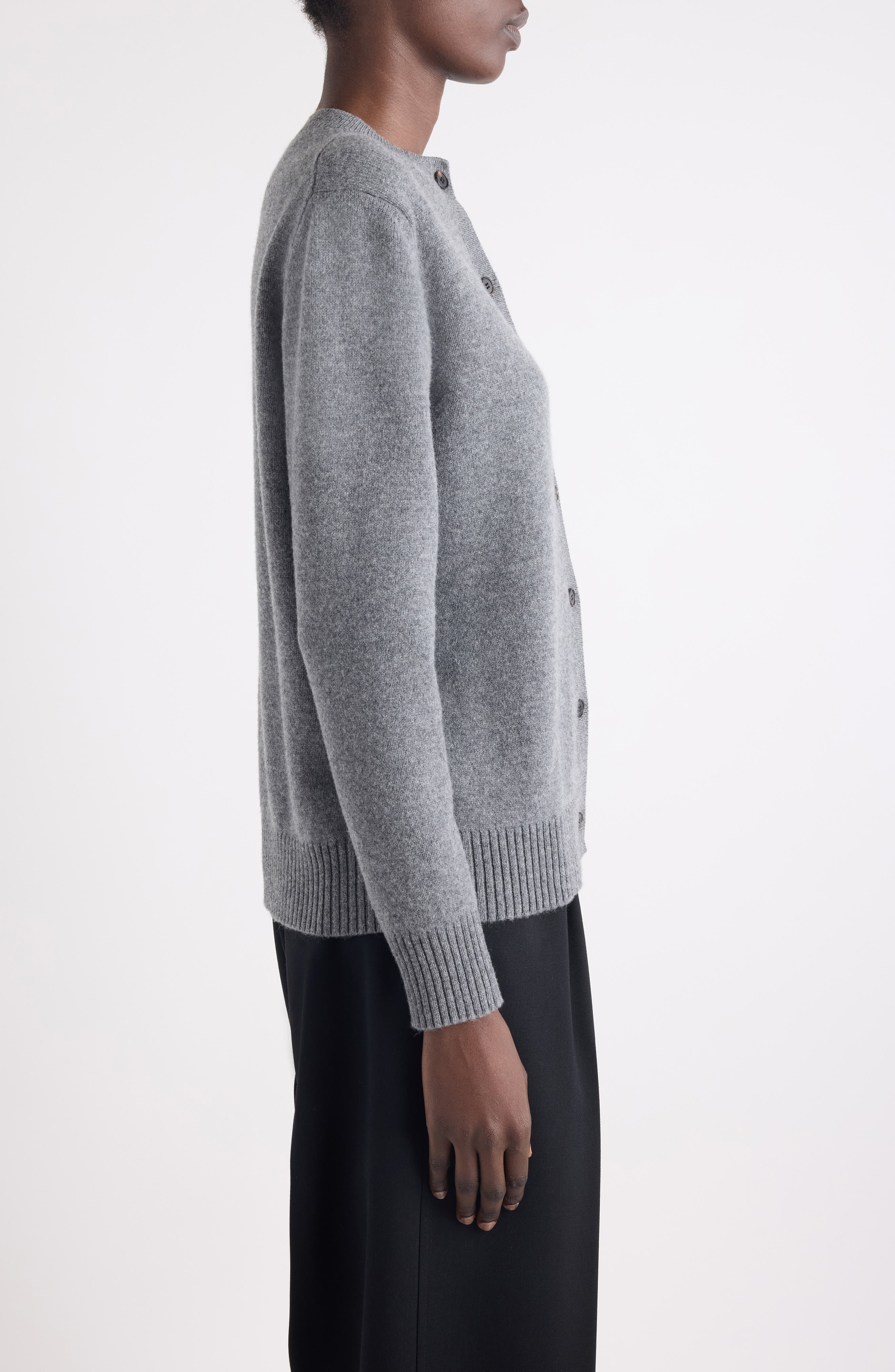 Givenchy Logo Embroidered Wool & Cashmere Cardigan in Slate Blend at Nordstrom - 4