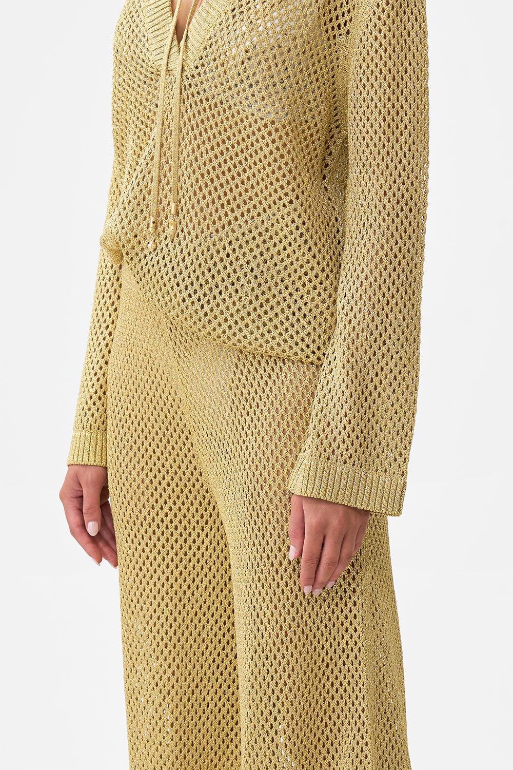WIDE FLARE KNIT PANT - 5