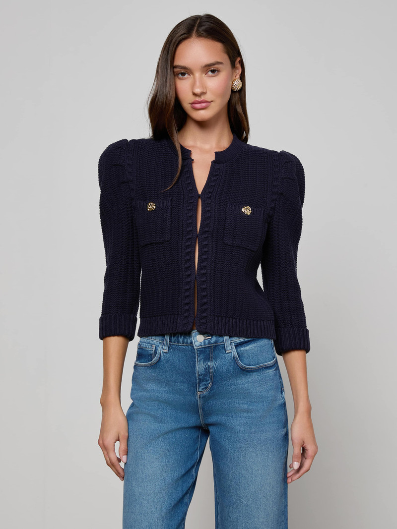 L'AGENCE Delli Cropped Cardigan outlook