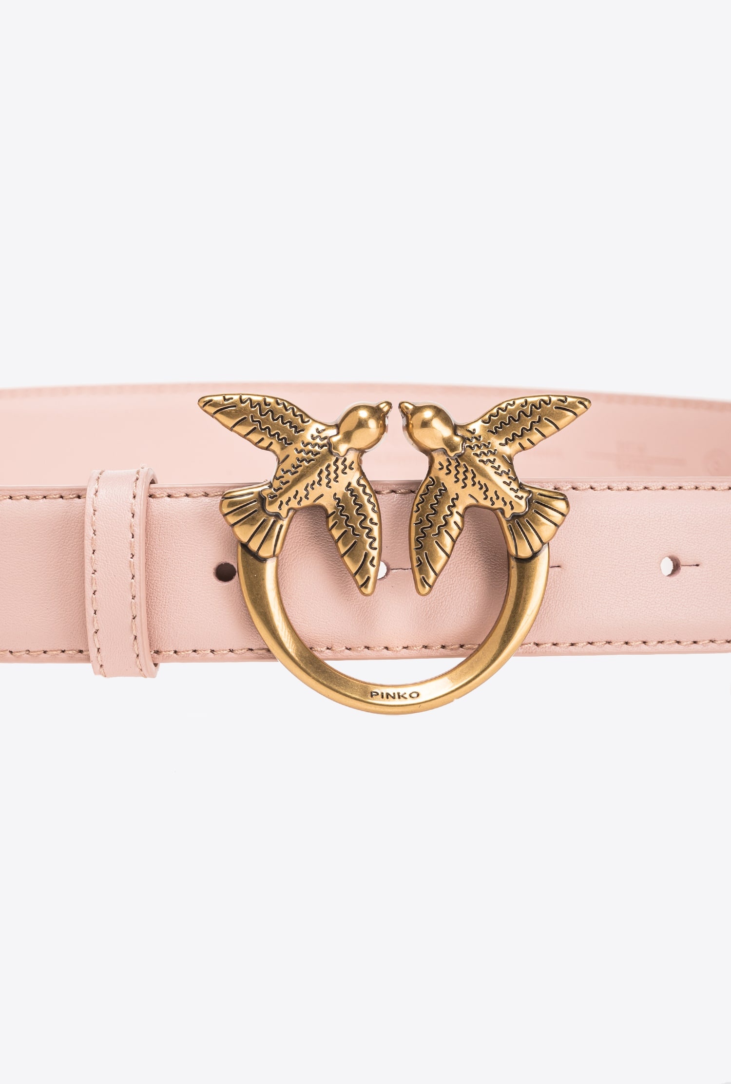 P♡B♡P♡K♡M PINKO LOVE BIRDS LEATHER BELT 3CM | REVERSIBLE