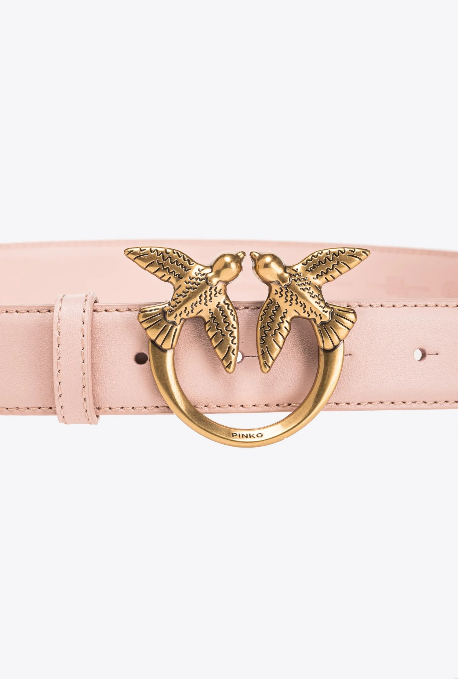 PINKO Women\'s Genuine Leather Belt with Iconic Love Birds Buckle Women BROWN PINKO LOVE BIRDS LEATHER BELT 3CM | REVERSIBLE main image 3