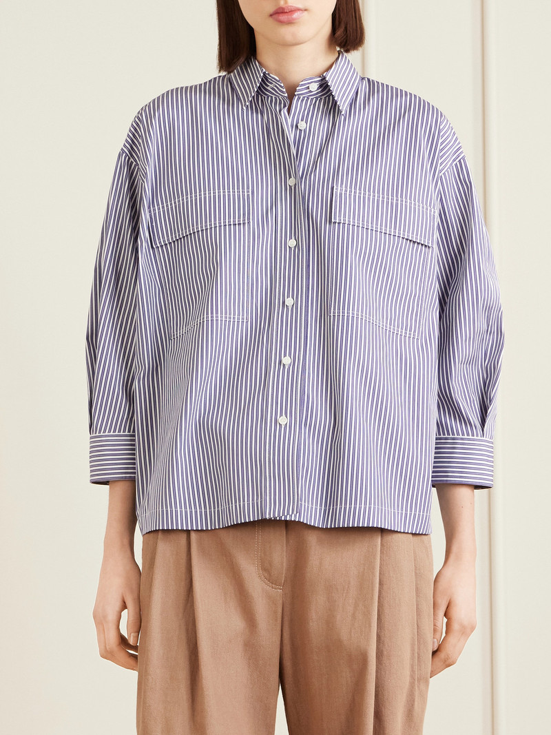 Striped Cotton-poplin Shirt 4