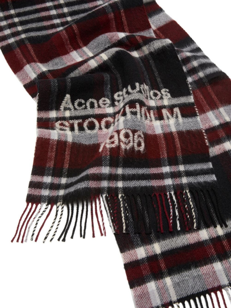 Acne Studios plaid logo scarf outlook