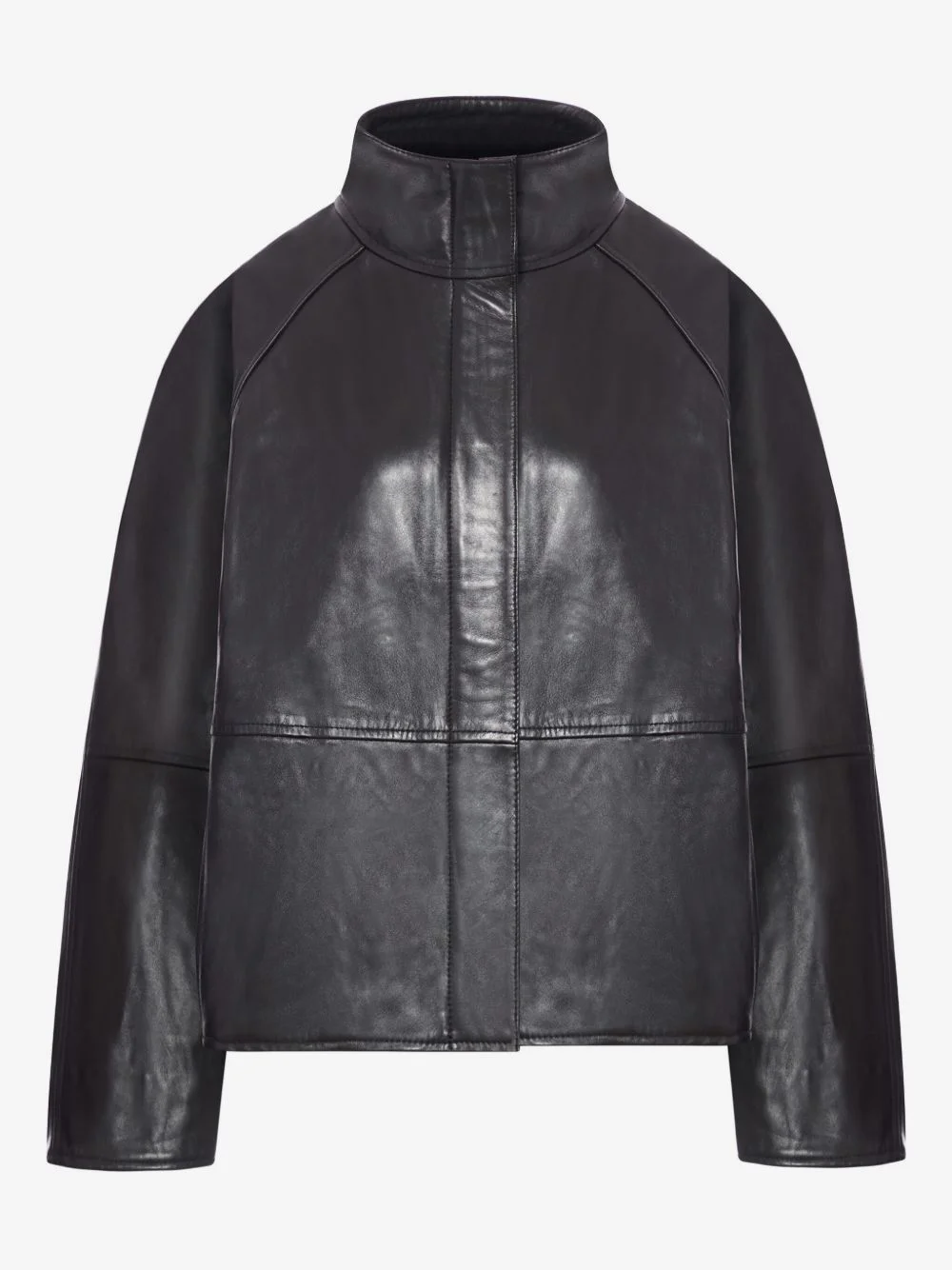 Gamma high-neck leather jacket - 1