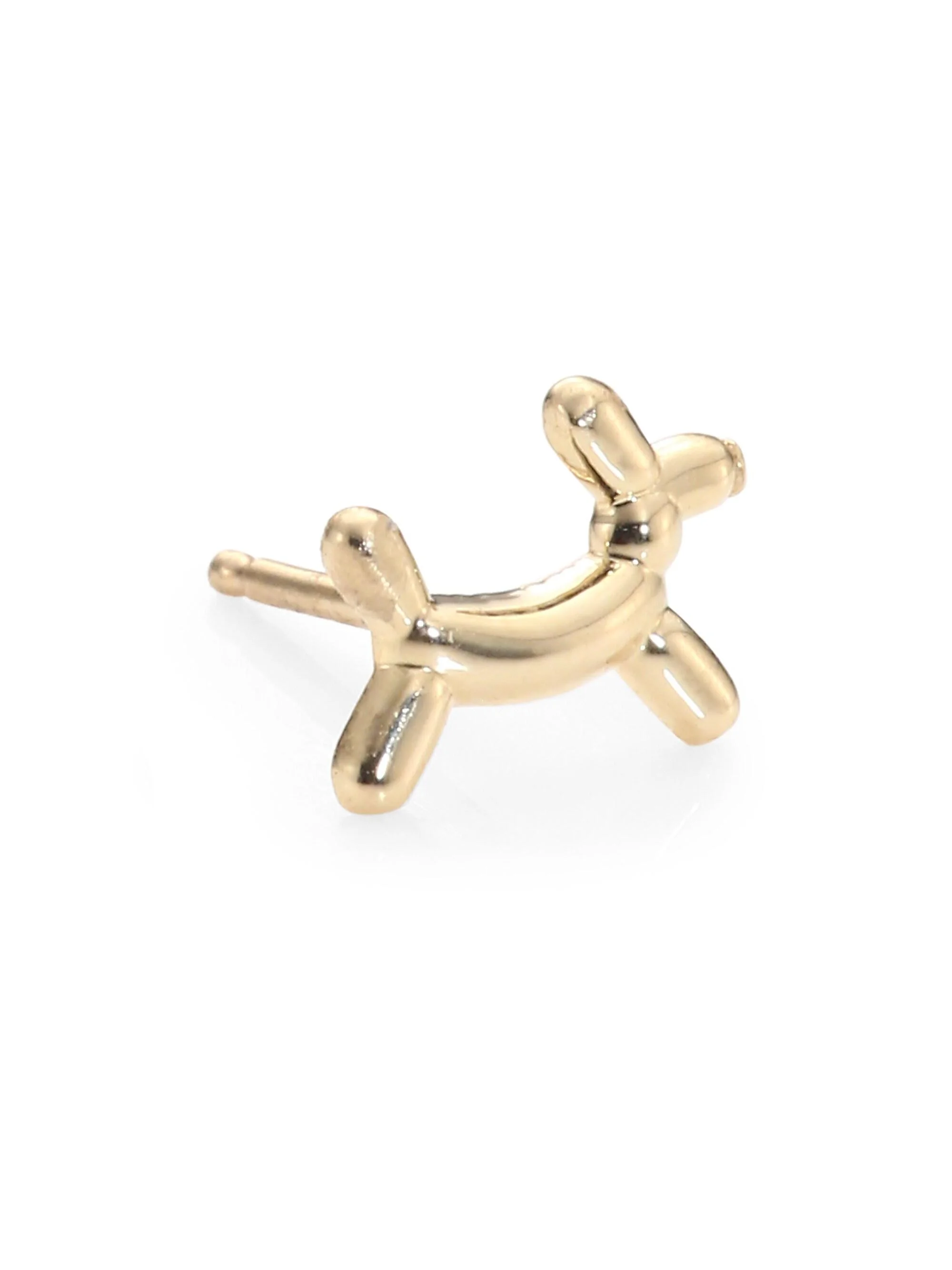Women's Mini Balloon Dog Single Stud Earring - Gold - 1